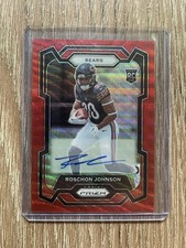 2023 Panini - Prizm Football Red Wave Roschon Johnson (RC) AUTO #/149 Bears