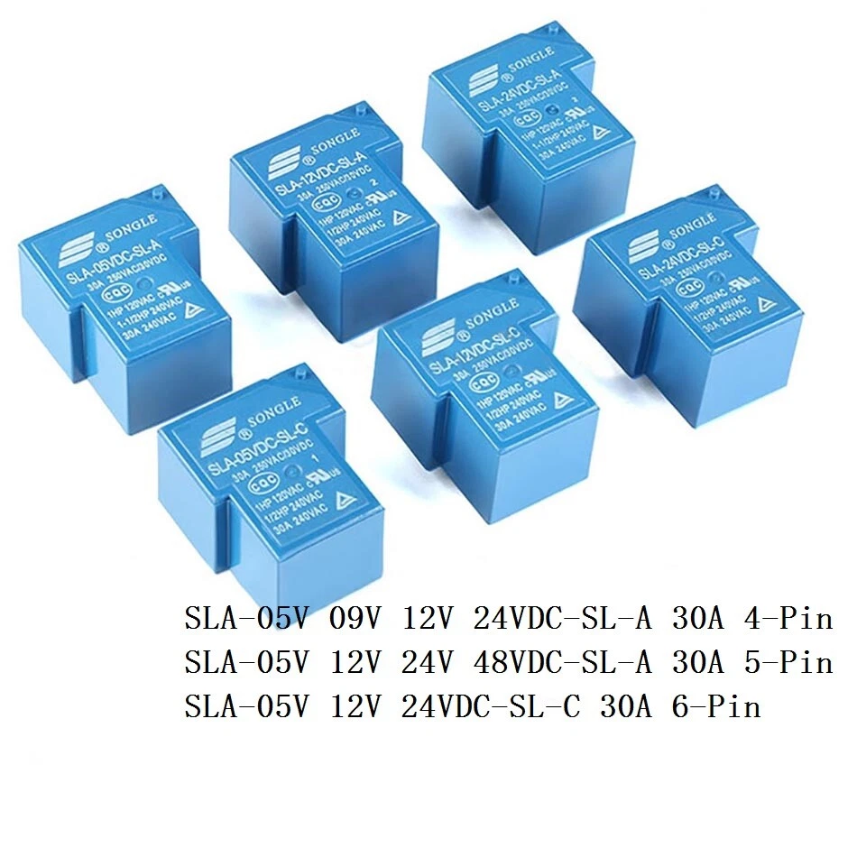 T90 SONGLE Mini Power Relays SLA-05V 09V 12V 24V 48VDC-SL-A -SL-C 4-5-6Pin 30A - Image 2 of 4