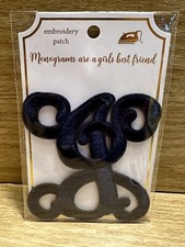 Iron On Script Letter Patches Embroidered Monogram Letters, Navy Blue USA Seller