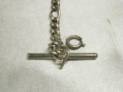 Chaîne De Montre Gousset Ancienne En Argent Massif - Poinçon Tête De Sanglier - 21,99 Grammes - Bijou Vintage