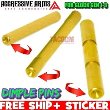 AGGRESSIVE ARMS GOLD SS DIMPLE FRAME PINS FOR GEN 1 2 3 GL0CK 17 19 22 23 26 34