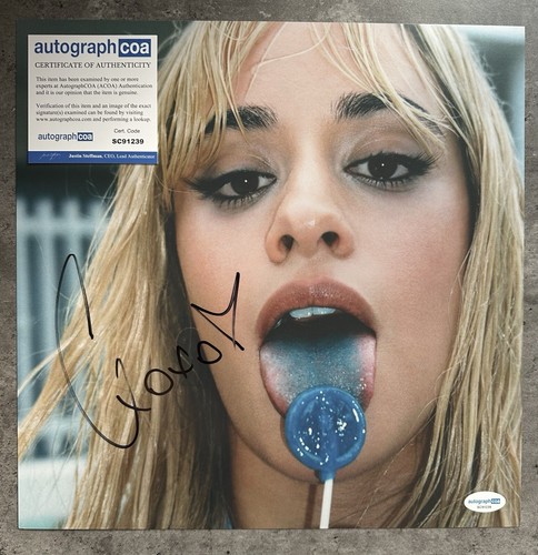 Camila Cabello AUTOGRAPH C, XOXO 12x12” Art Card Vinyl Size IN PERSON - ACOA