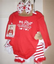 Baby Girls My First VALENTINE'S Day 4-Pc Bodysuit, Tutu, Leg Warmers  Headband