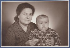 Portrait of a woman with a child. Soviet Vintage Photo USSR