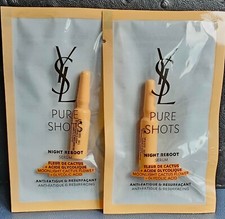 2X PURE SHOTS Night Reboot Serum Yves Saint Laurent 03oz 1ml Travel Size