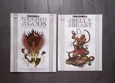 Lot: 2 d20 TTRPG Penumbra, Touched by the Gods & Belly of the Beast, VG+