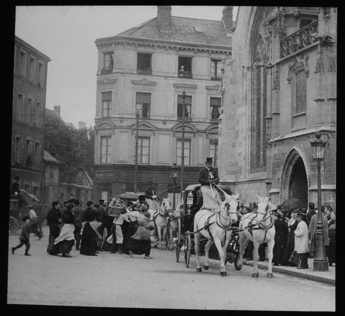 A WEDDING IN ROUEN FRANCE C1910 PHOTO Magic Lantern Slide 