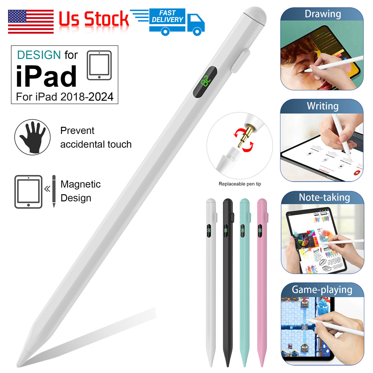 Stylus Pen For 2008-UP iPad 10/9/8/7/6th/ Pro 11//Pro Mini 6/5th Gen iPad  Air