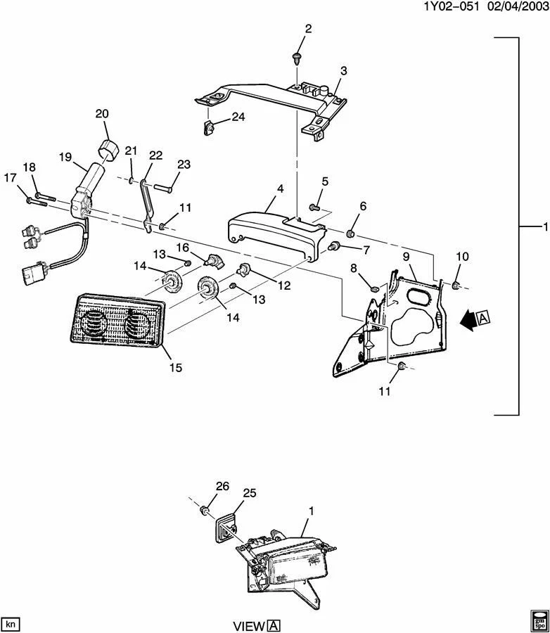 1997-2004 Chevy Corvette C5 Left LH Headlight Bracket Genuine GM OEM 16523681 - Изображение 4 из 4