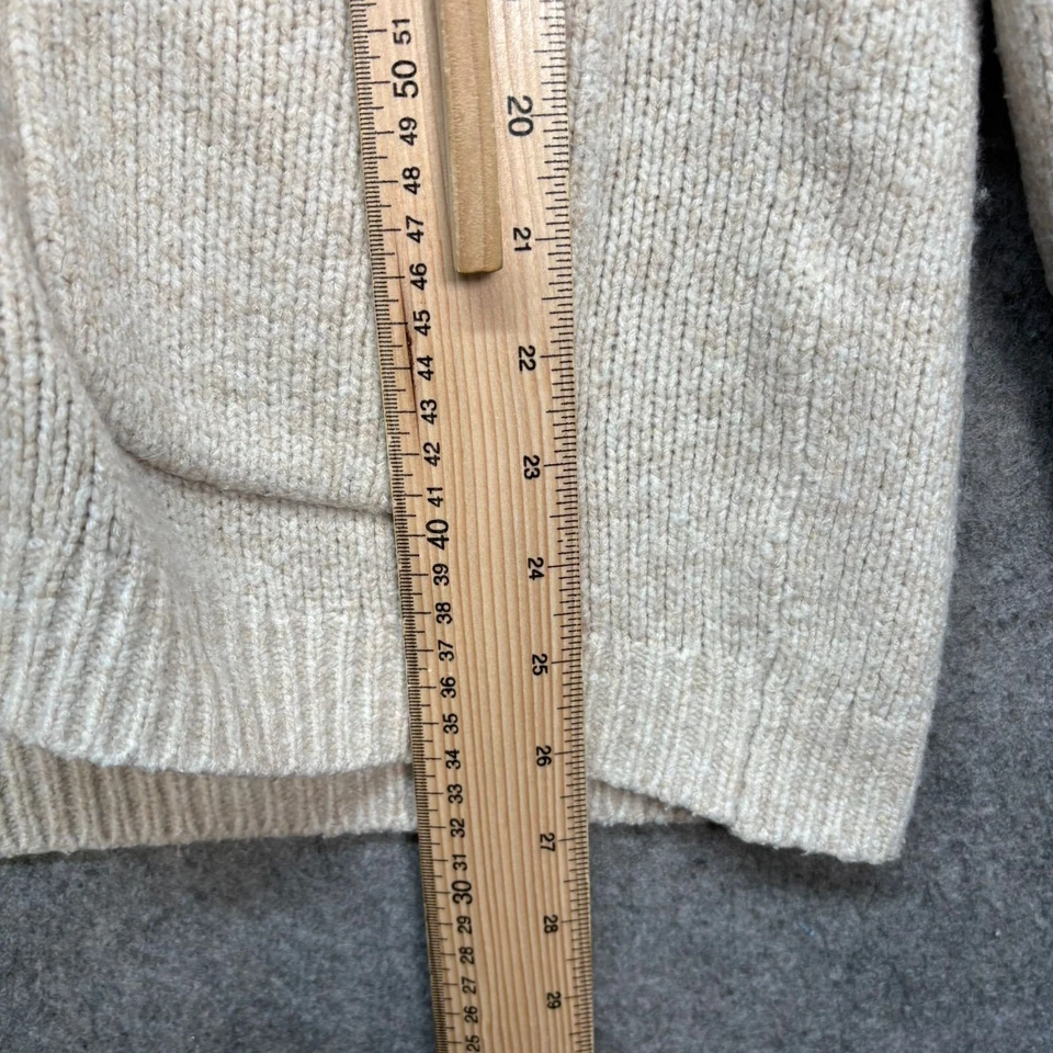 Кардиган женский Reiss размер Великобритании S бежевый шерстяная смесь Esme вязаный v-образным вырезом на пуговицах - Изображение 3 из 4