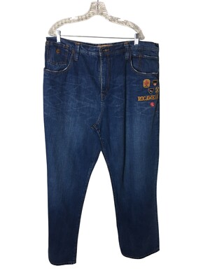 Roca Wear Jeans Women's Size 42 Blue 100% Cotton Embroidered Patches