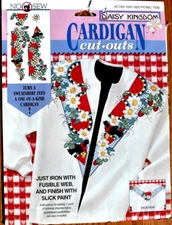 DAISY KINGDOM  PICNIC TIME CARDIGAN  APPLIQUE CUT-OUTS  VINTAGE  NEW