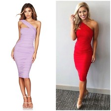 Nookie Revolve Temptation One Shoulder Midi in Black women’s Extra Small XS