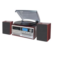 TechPlay ODC128BT Wood Stereo Record Player Turntable Bluetooth CD Cassette