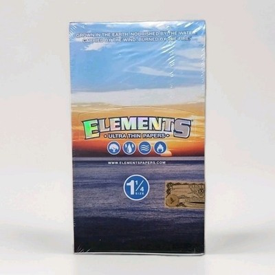 ELEMENTS 1 1/4 (1.25) ULTRA THIN CIGARETTE ROLLING PAPERS SEALED 25 COUNT