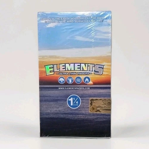 ELEMENTS 1 1/4 (1.25) ULTRA THIN CIGARETTE ROLLING PAPERS SEALED 25 COUNT