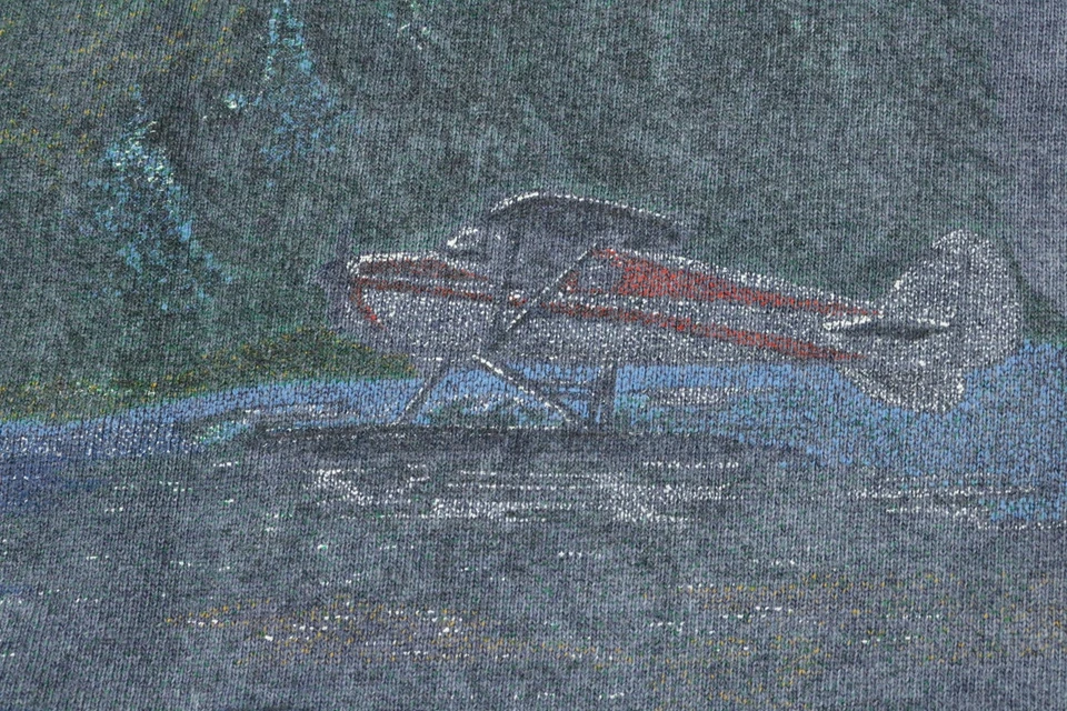 Vintage Eddie Bauer Sweatshirt Mens Medium Blue Crewneck Made USA Graphic 90s - Image 4 of 4