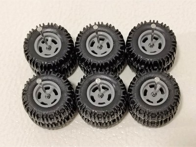 4x4 R/R RUBBER WHEELS TIRES 3 SETS 1/64 SIZE 17mm Toyota Truck Power Wagon 