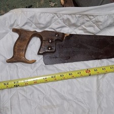 Vintage Hand Saw, Steel Blade, Wood Handle, 2...