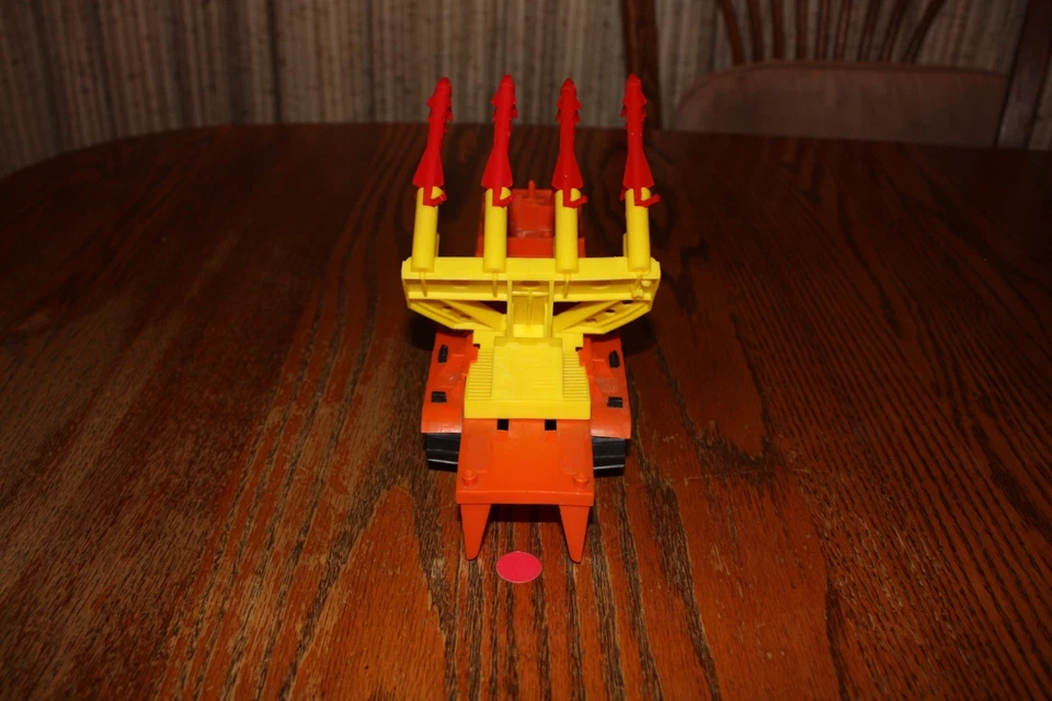 Rare Orange MPC Army Tank with Yellow 4-Missile Nike Launcher & 4 Red Missiles - Image 4 of 4