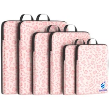 6 Set Compression Packing Cubes for Travel, Durable Luggage Organizer Bags, L...