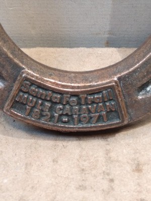 VINTAGE SANTA FE TRAIL 1821-1971 , 150yrs , Santa Fe Mule Train , Diamond Shoe