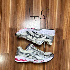 ASICS GEL Herren Sneaker Laufschuh Mesh Schnürung EU 45 Silber/Beige/Rosa