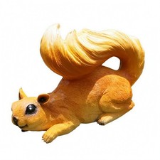 Squirrel Garden Statue Bushy Tail Outdoor Decor Molded