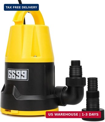 Submersible Sump Pump 1HP Portable Water Pump 5000GPH Drain Water for Pool Pond 