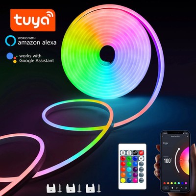 RGB Neon LED Streifen USB Wasserdicht Flexibles Licht Tuya App Fernbedienung UK