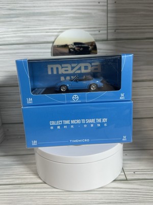 MAZDA MIATA MX5 BLUE WITH TONGUE 1/64 DIECAST CAR MODEL BY TIME MICRO TM