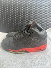 Air Jordan 5 Black Red Sneakers Size 10   Goo...