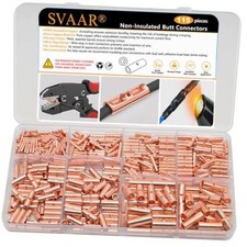 115 PCS 26-8 AWG Non 115PCS 26-8 AWG Kit Bare Copper - Non-Insulated Splice