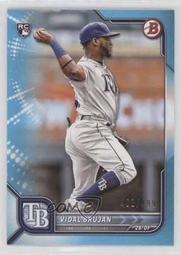 2022 Bowman Sky Blue Border /499 Vidal Brujan #71 Rookie RC - Zdjęcie 1 z 4