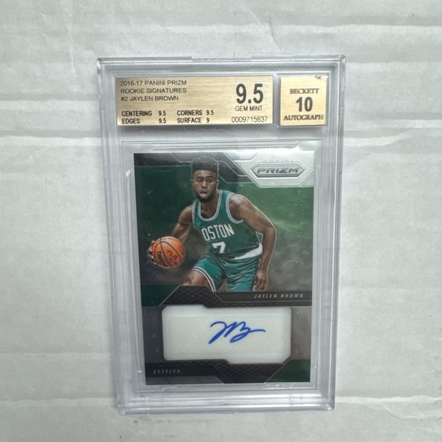 Jaylen Brown 2017 Rookie Prizm Auto Bgs 9.5 With 10 Auto