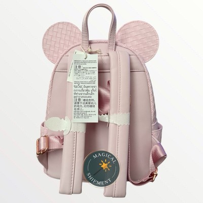 NWT!! Disney Parks Mickey Mouse Ear Pink Woven Loungefly  display picture 1