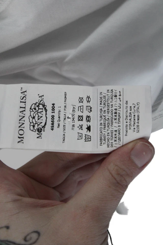 Camiseta Monnalisa Niños Niñas Estampado Estrellas Joyas Blanca Algodón Talla 9 Foto 4 de 4