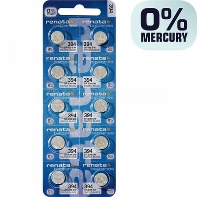 10 x Renata 394 SR936SW SR45 AG9 Knopfzelle Uhrenbatterien Silberoxid 1,55V 
