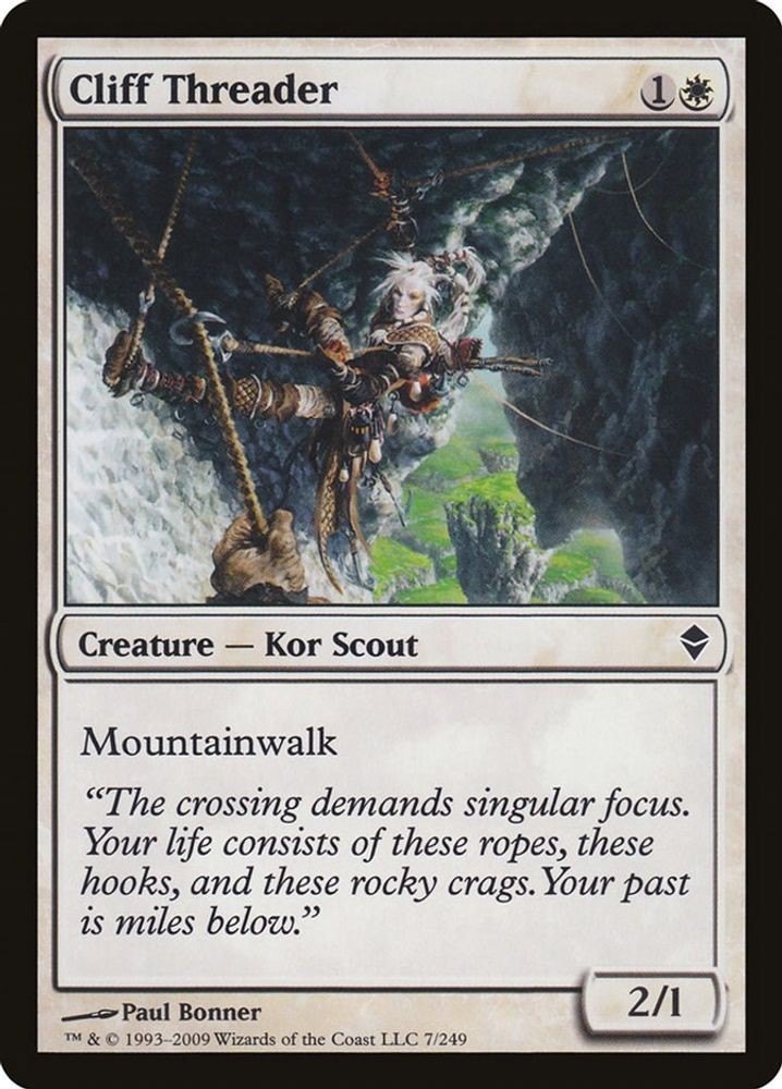 2009 Magic: The Gathering: Zendikar - Cliff Threader (#7, C, Near Mint)