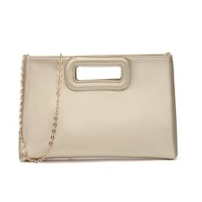 Rueesh Soft PU Leather Clutch Purse for Women Top Handle Evening Handbags Gold