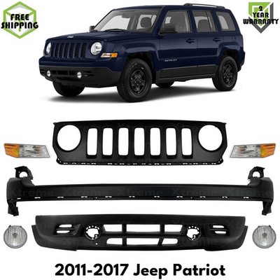 Front Bumper Cover Paintable & Grille Assembly Kit For 2011-2017 Jeep Patriot