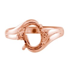 925 Sterling Silver 7x9mm Oval Semi Mount Three-Stone Ring For Wedding Ring