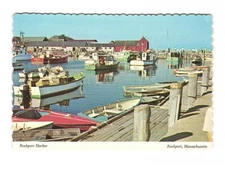 Rockport Harbor in Rockport MA vintage postcard unposted