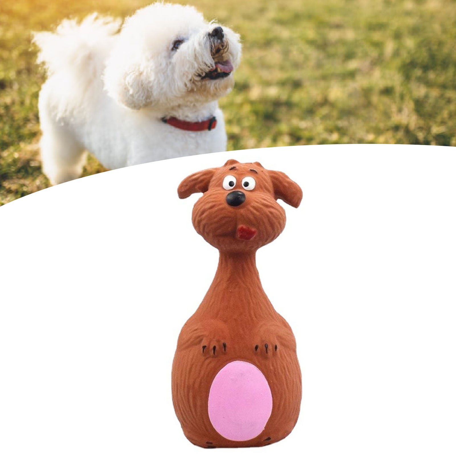 Latex Dog Squeaky Toys Cartoon Design Bite Resistant Interactive Soft Chew Toy F