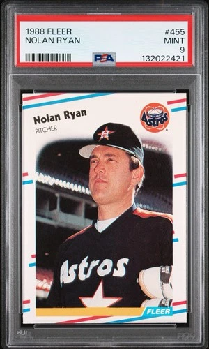 1988 Fleer #455 Nolan Ryan PSA 9 Mint Houston Astros HOF