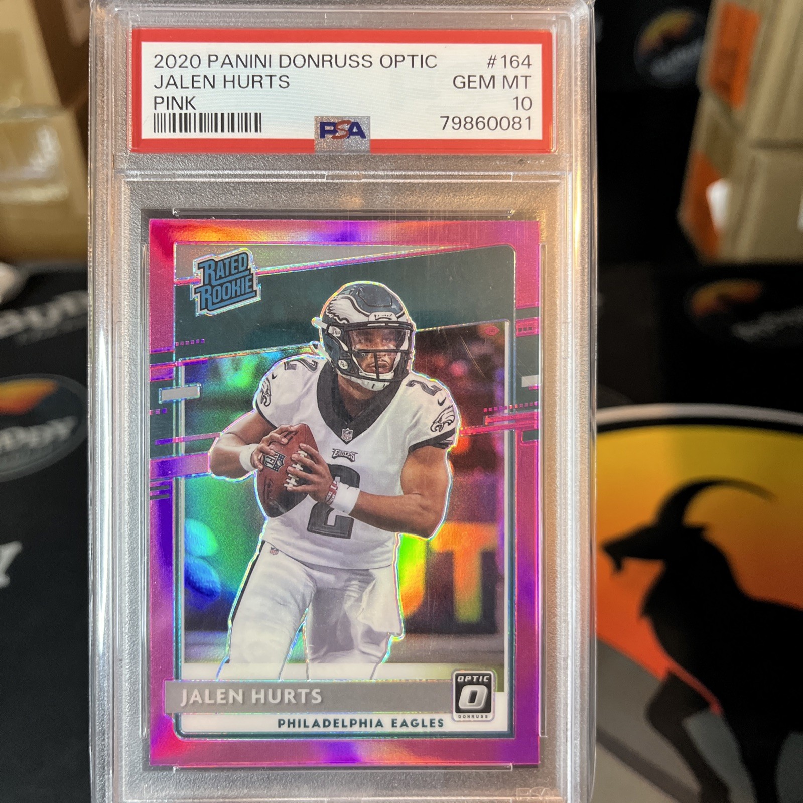 2020 Jalen Hurts Donruss Optic #164 Pink Holo Rated Rookie Card RC PSA 10 GEM