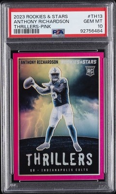 2023 PANINI ROOKIES & STARS THRILLERS PINK #TH13 ANTHONY RICHARDSON 5/75 PSA 10