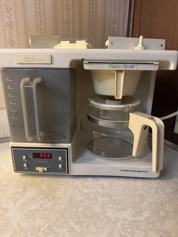 Vtg Hamilton Beach 12-Cup Space Saver Under Cabinet Coffee Maker Clock Timer - Image 2 of 4