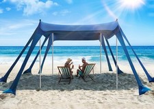 10x10 Pop Up Beach Tent Sun Shelter UPF50 , Ground Pegs and Stability Poles