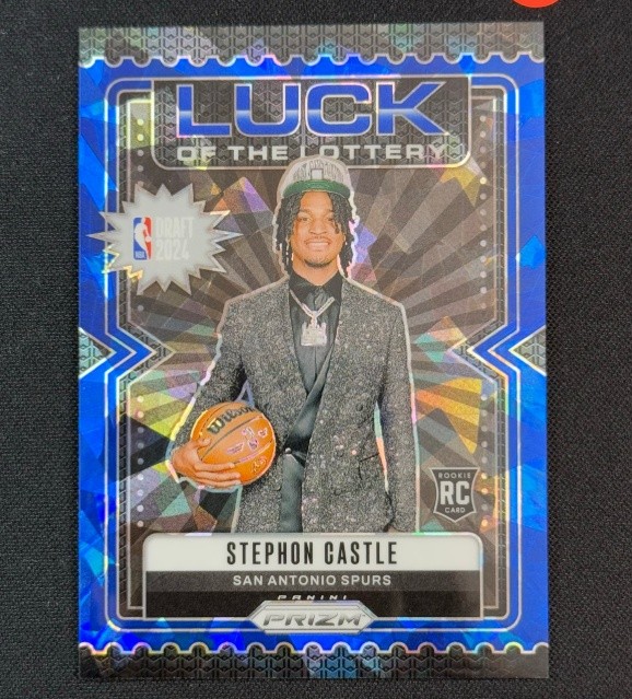 Stephon Castle 2024-25 Panini Prizm Luck Of The Lottery Blue Ice RC 042/125 #12